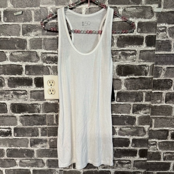 NWT Splits59 white ribbed tank top shirt - Picture 1 of 8